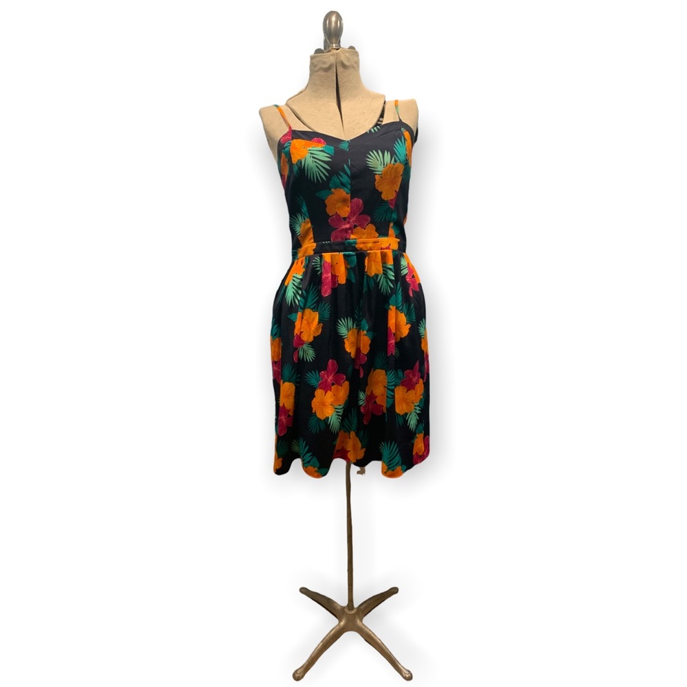 GAP Tiki Hibiscus Print Polynesian Mini Dress